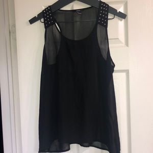 Forever 21 Black tank with studs on shoulder